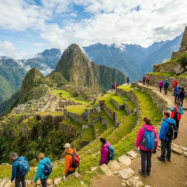 Turistas disfrutando de la vista desde la terraza superior del Circuito 1