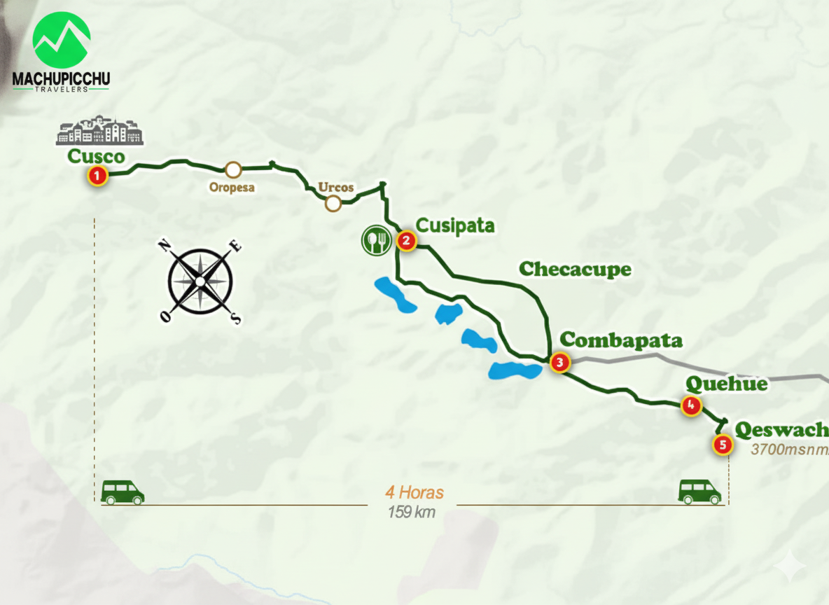 El Puente Inca Qeswachaka Cusco - mapa