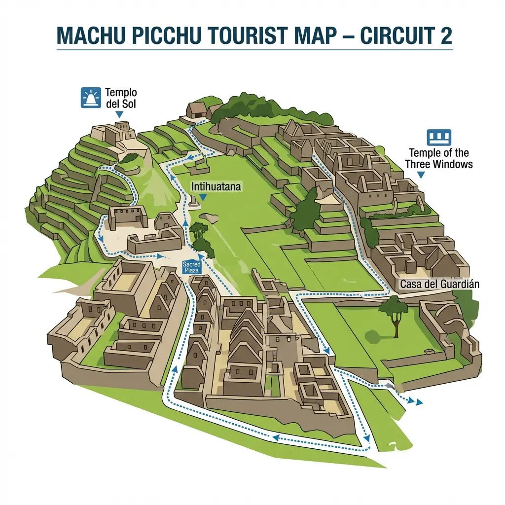 Mapa detallado del recorrido oficial del Circuito 2